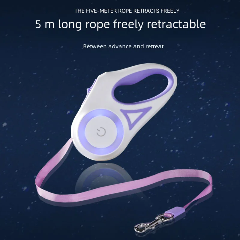 New LED luminous dog rope pet automatic traction rope retractable walking dog leash pet supplies cross-border wholesale Puppy