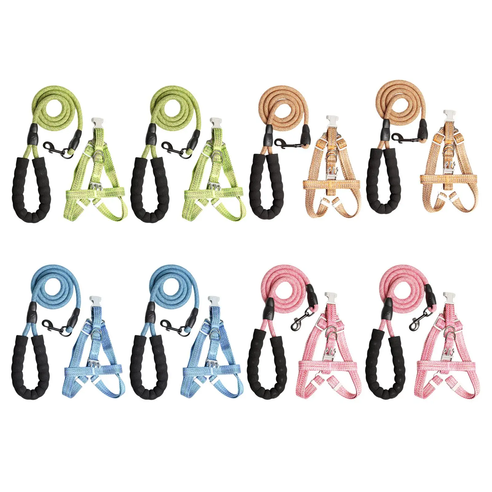 Breathable Dog Harness Leashes Set - Chest Rope Pet Harnesses Supplies Small Medium Hiking