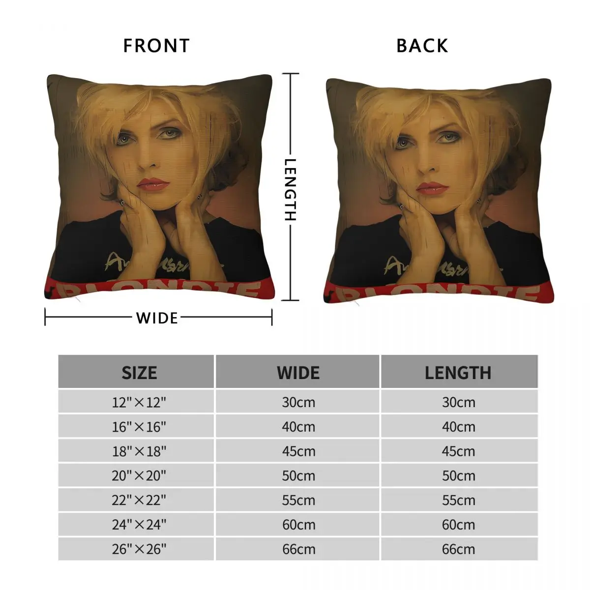 Debbie Abono Punk Rock Girl Pillowcase Polyester Linen Velvet Creative Zip Decor Throw Pillow Case Room Cushion Cover 45x45