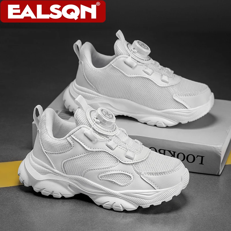 รองเท้าเด็กสีขาว รองเท้ากีฬาเด็ก กันลื่น น้ำหนักเบา รองเท้าวิ่งเด็กผู้ชายใส่สบาย รองเท้าลำลองพื้นนุ่มสำหรับเด็กผู้หญิง