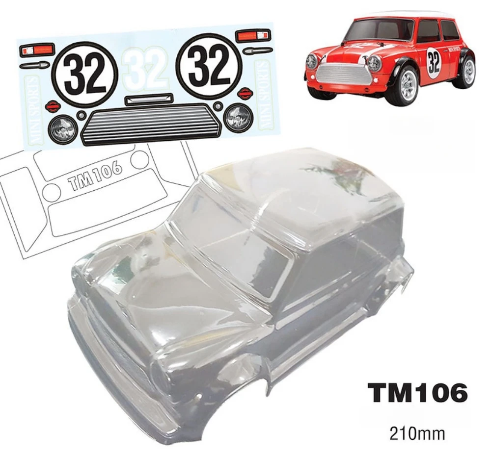 

TM106 1/10 Mini Cooper прозрачный корпус Lexan. 210 мм Колесная база корпус RC. Шасси Tamiya M. Carten M210 M210R