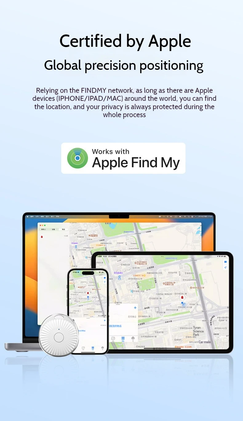 Mini smart tracker works with apple Find My Anti-Lost Device airtag replacement Global positioner pets kids key wallet tracking