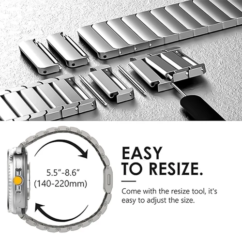 Imagen 2 del producto Correa de Metal de lujo para Samsung Galaxy Watch8, correa con hebilla magnética de 40/44mm para Galaxy Watch 8, pulsera clásica de 46mm