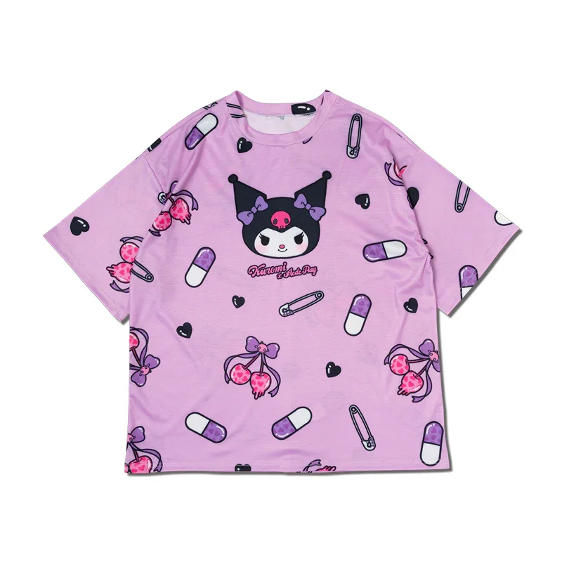 

Adult and Children's Sanrio Family Meileti/Kuromi Sweet Cool Sports and Leisure T-shirt Harajuku Style 3D Printed Soft Cute Top