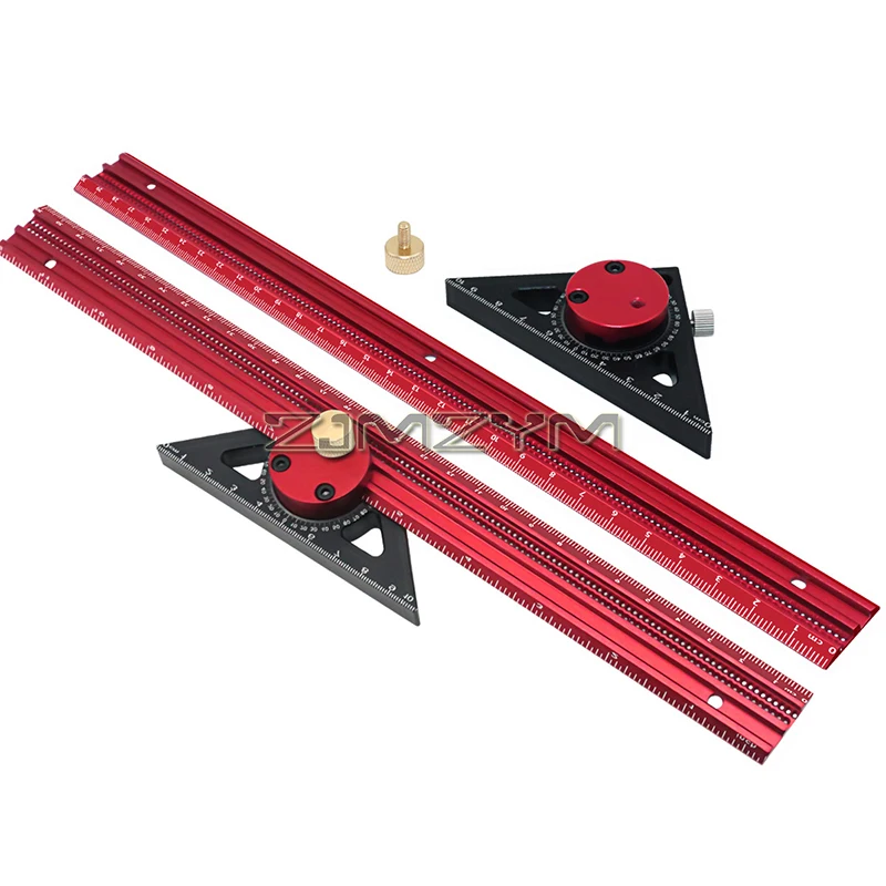 

300mm/400mm Marking T-Rule 360 Degree Rotation Aluminum Alloy Hole Positioning Scribing Gauge Woodworking Ruler Marking Gauge