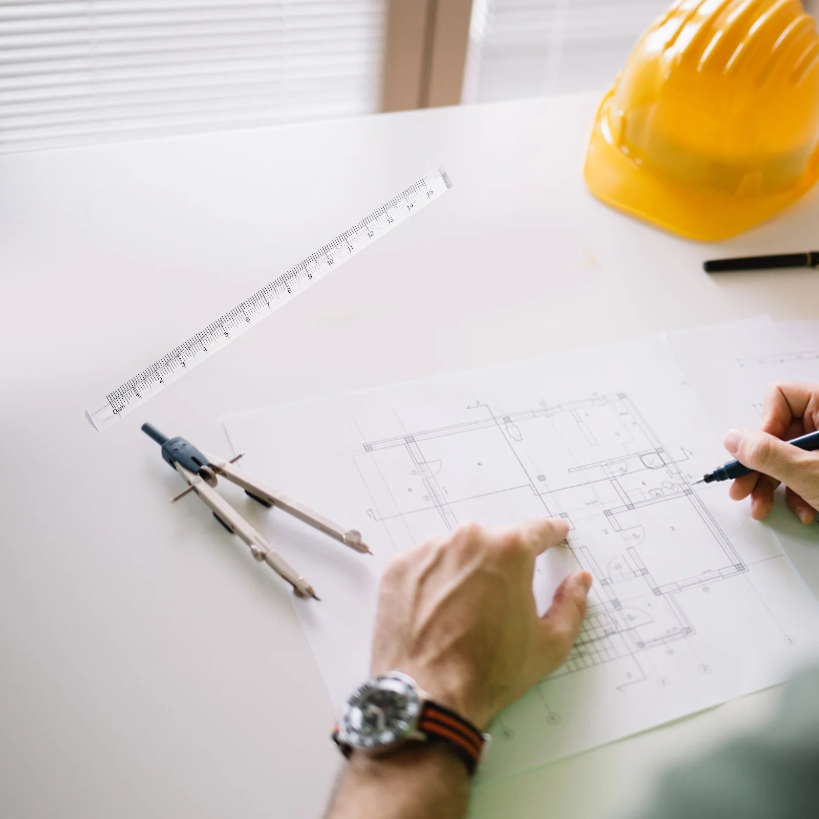 8 قطعة مسطرة مثلثة عالية الدقة مسطرة قياس شفافة للفنانين والمهندسين المعماريين صياغة العمل الفني