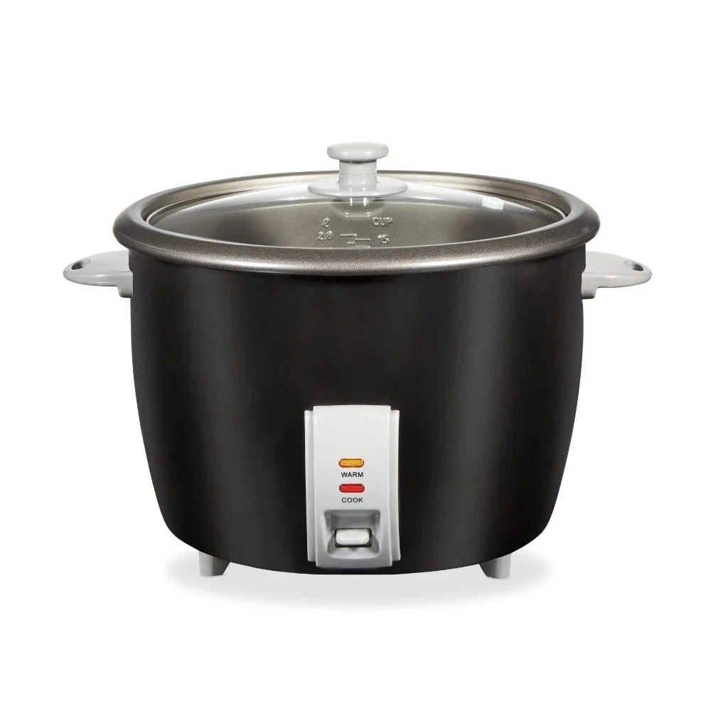 

30 Cup Rice Cooker & Steamer, Extra-Large Capacity, Includes Accessories, Black & Silver, 37555