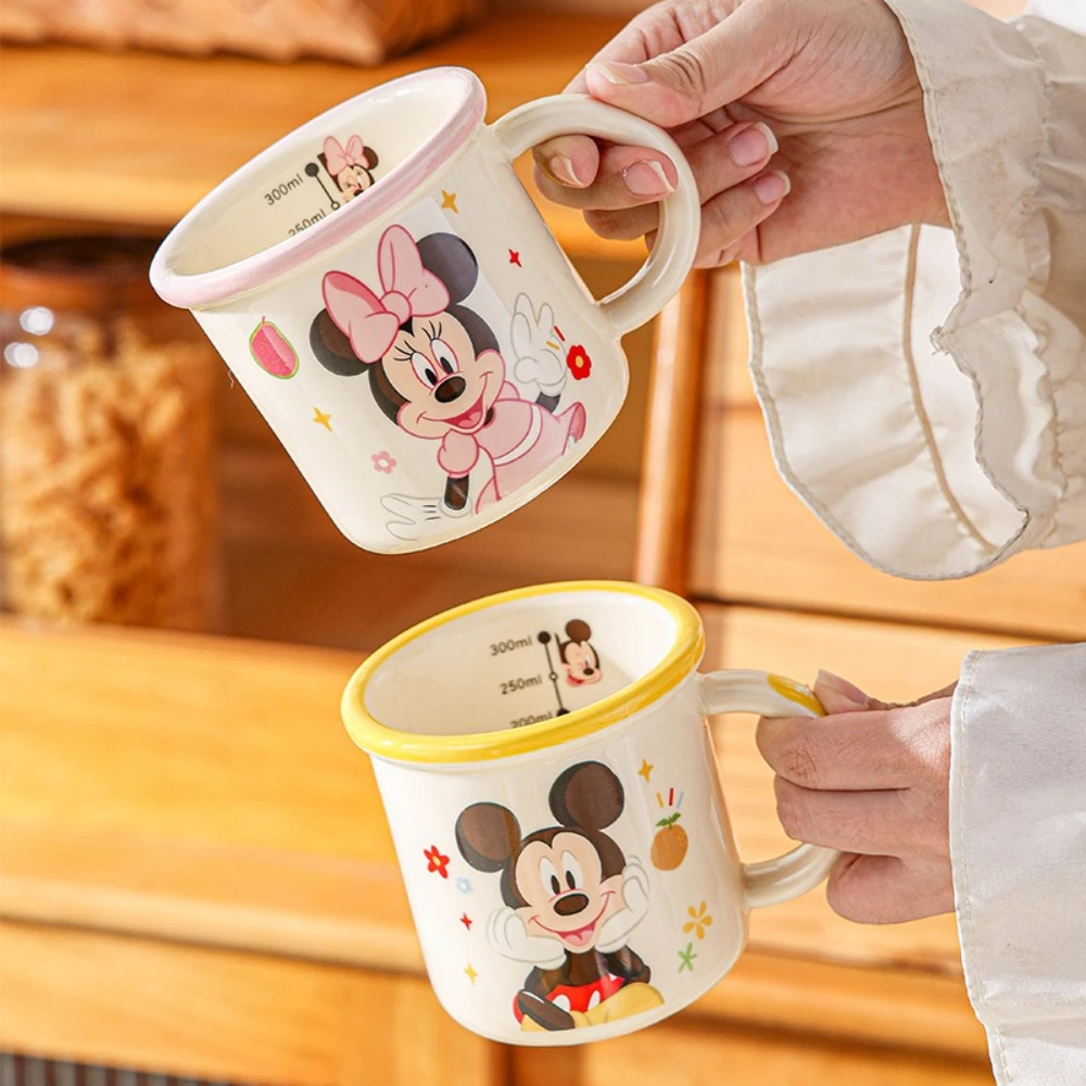

MINISO Disney Mickey Mouse Kids Water Bottle 300ml Cute Cartoon Ceramic Cup Creative Stylish Water Bottles for Kids Gifts