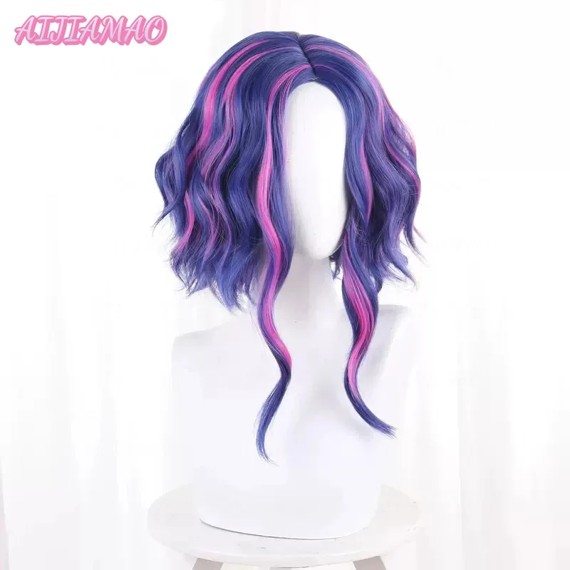 Lady Nagant Cosplay Wig Anime  Season 6 Lady Nagant 40cm Blue Purple Colour Mixture Halloween Role Play +Wig Cap
