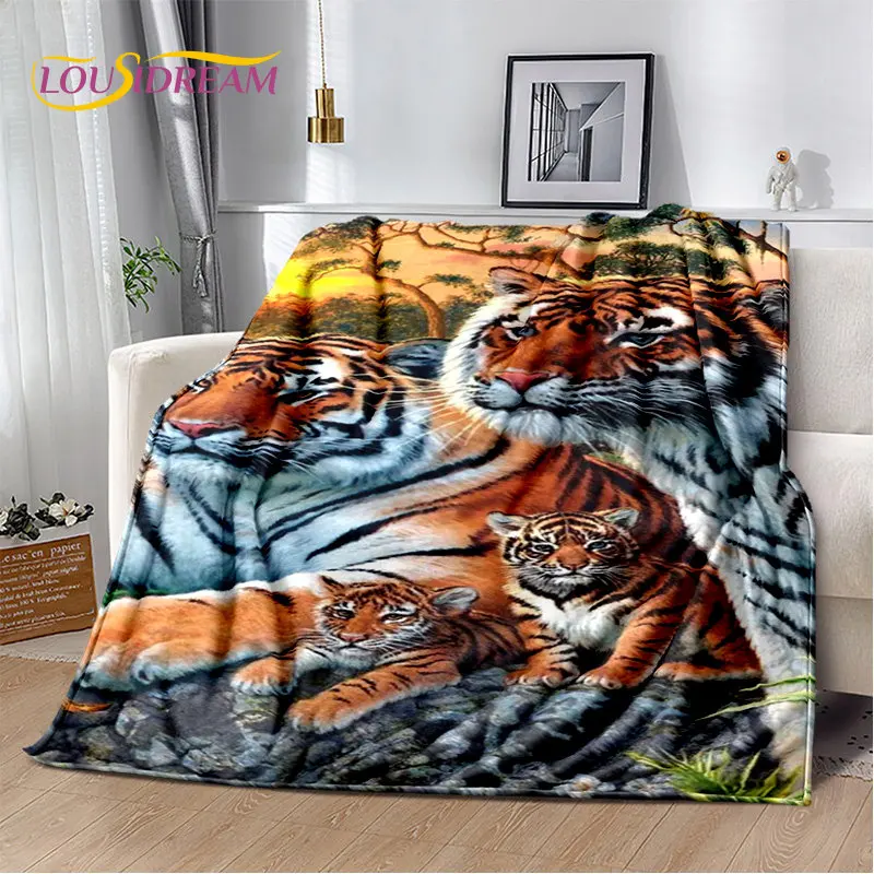 Beast Animal Tiger, Sabretooth Cartoon Soft Plush Blanket,Flannel Blanket Throw Blanket for Living Room Bedroom Bed Sofa Picnic