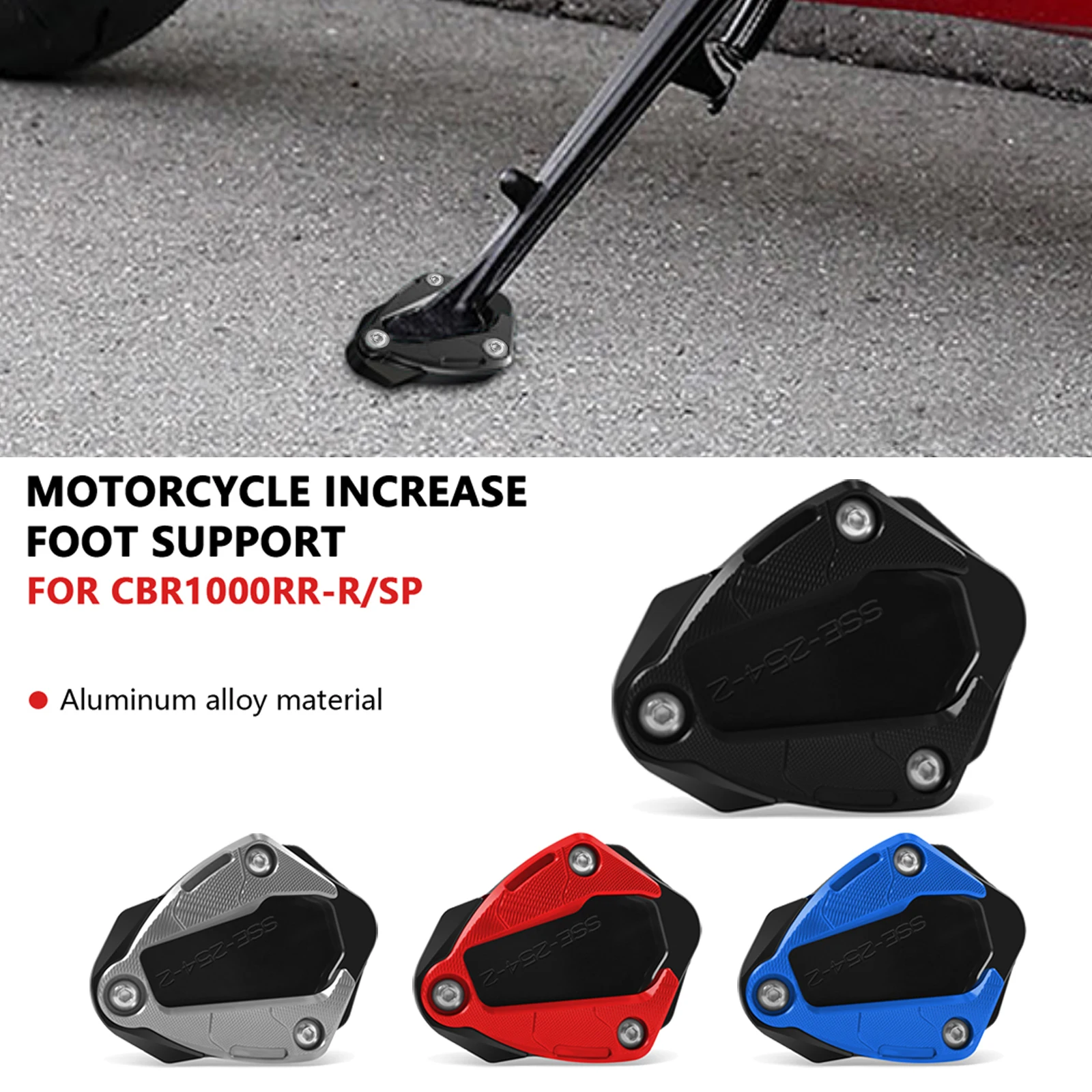 

For CBR1000RRR SP CBR1000 RR-R Fireblade 2020-2025 2024 2023 Motorcycle Side Stand Extension Bracket Enlarged Plate Foot Stand