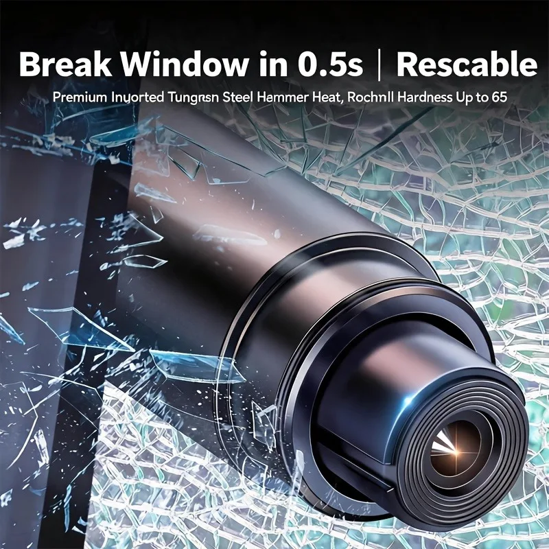 2 in 1 Car Safety Hammer Emergency Escape Tool Tungsten Steel Tip Glass Breaker Seatbelt Cutter Auto Emergency Rescue Kit view 5