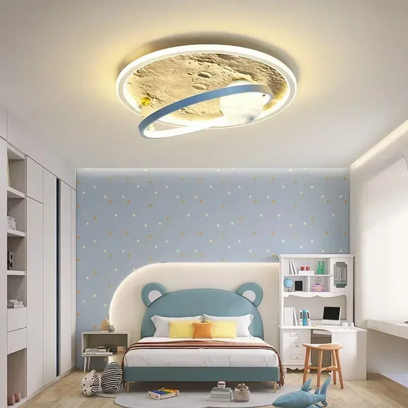 

SANDYHA Nordic LED Ceiling Light Creative Astronauts Planet Lamp for Bedroom Kids Room Restaurant Home Decor Chandeliers