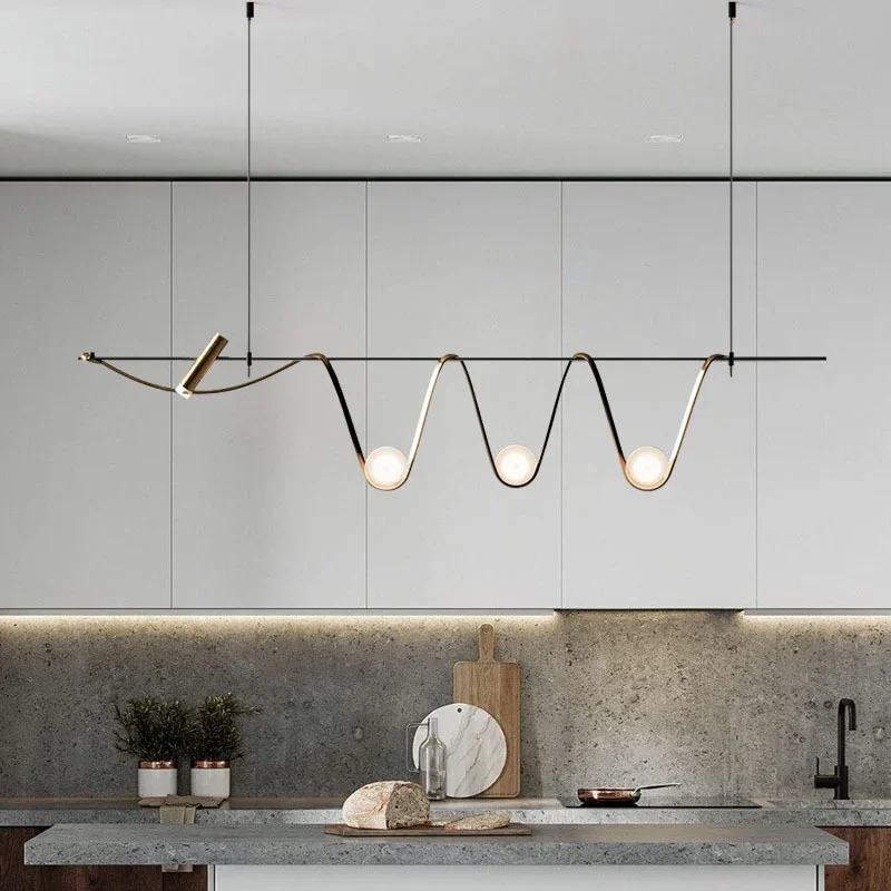 Modern Minimalist Led Chandelier Nordic Creative Chandelier Minimalist Linear Store Chandelier Glass Luxury Light