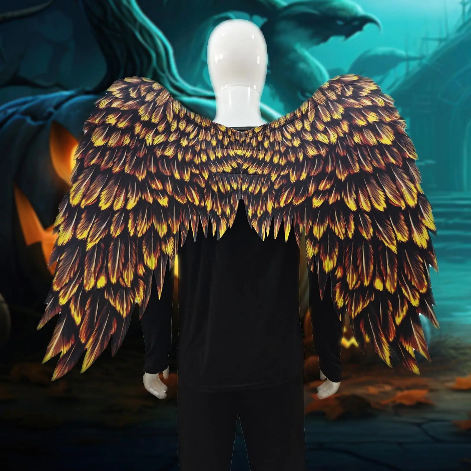 Halloween Capes Wing for Kid, Angel Wing 3D Printed Foldable Wing Cosplay