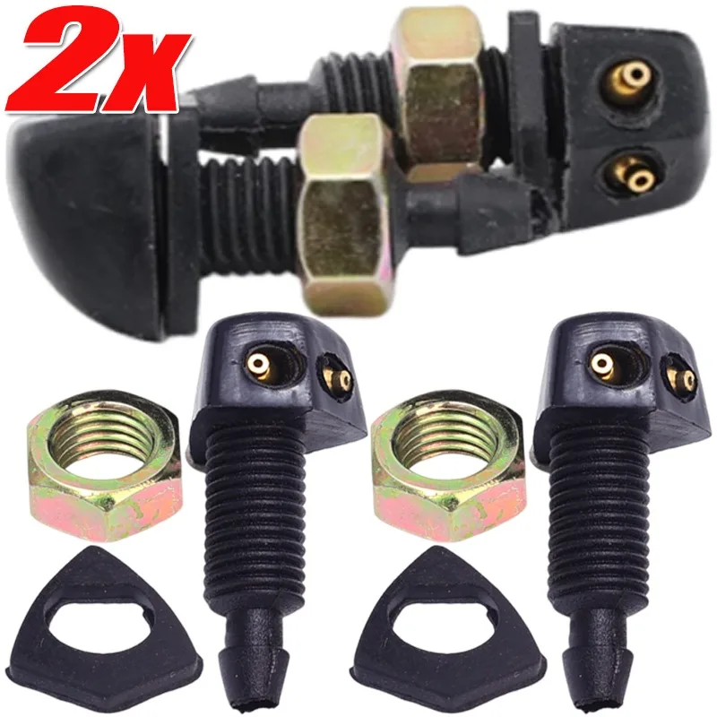 2Pcs Set Car Universal Front Windshield Wiper Nozzle Jet Sprayer Kits Windscreen Sprinkler Water Spray Washer Outlet Accessories