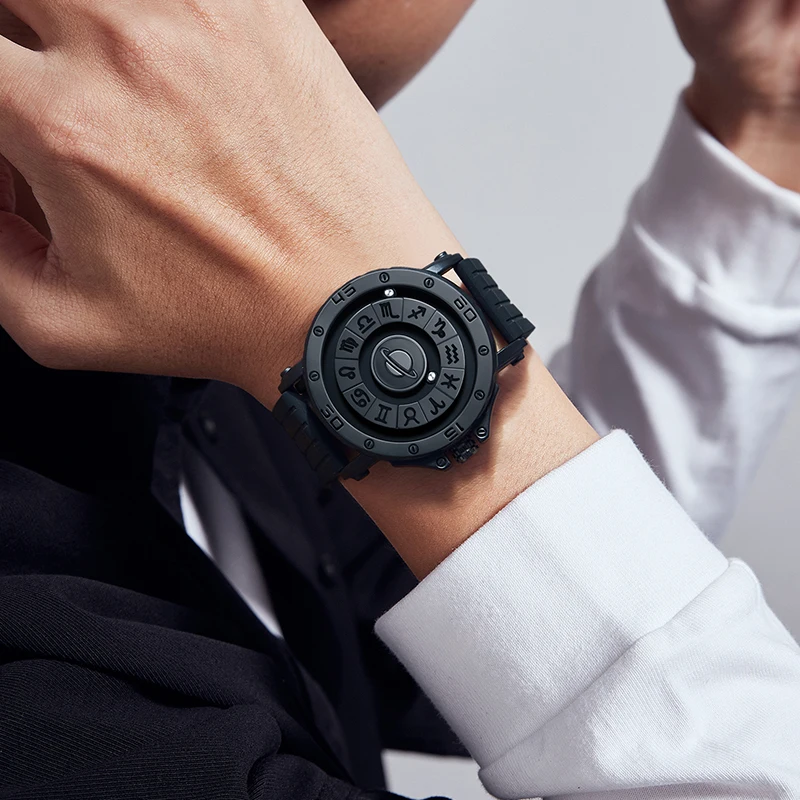 2024 Creative DOM Watch 1733  Magnetic Ball Metal Multinational Watches Man Constellation dial Rubber Sports Clock Male Reloj