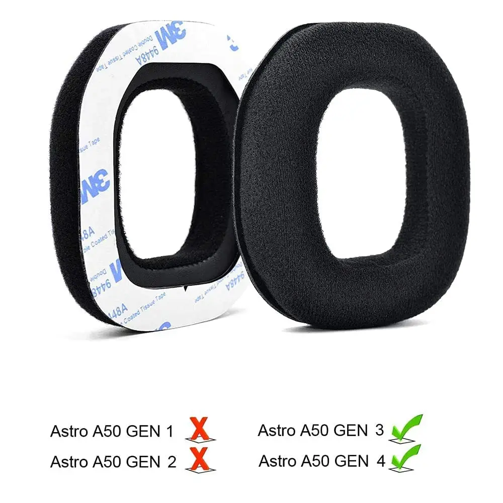 Replacement EarPads for Astro A40TR A40 TR Astro Gaming A50 A 50 Gen 3 4 Gaming Headphones (Black Velour)