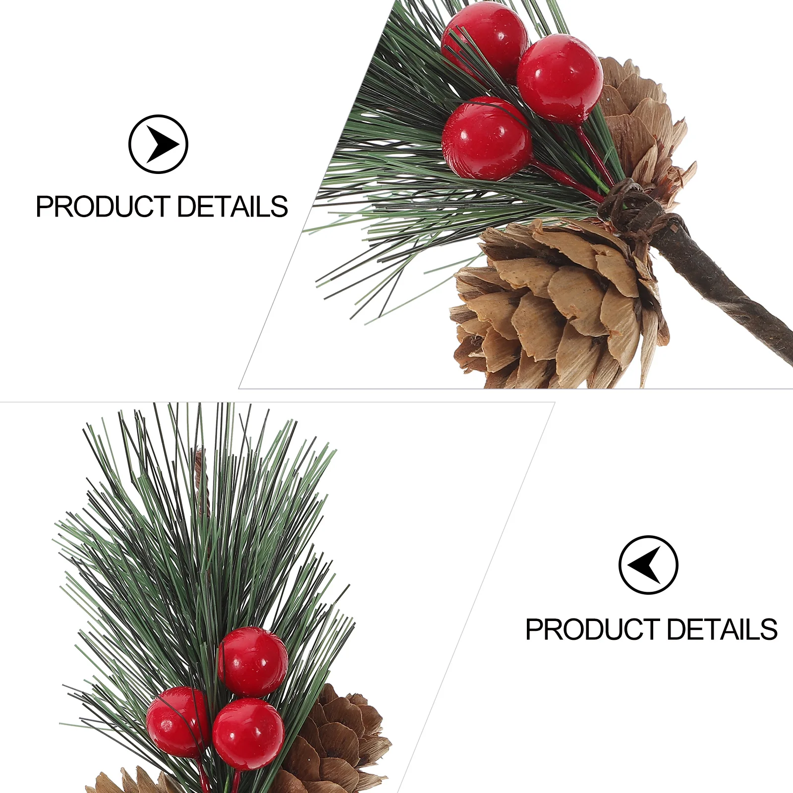 

10pcs Christmas Pine Cone Decoration Artificial Maple Leaf Berries Non Woven Fabric Pinecones DIY SuppliesChristmas Tree