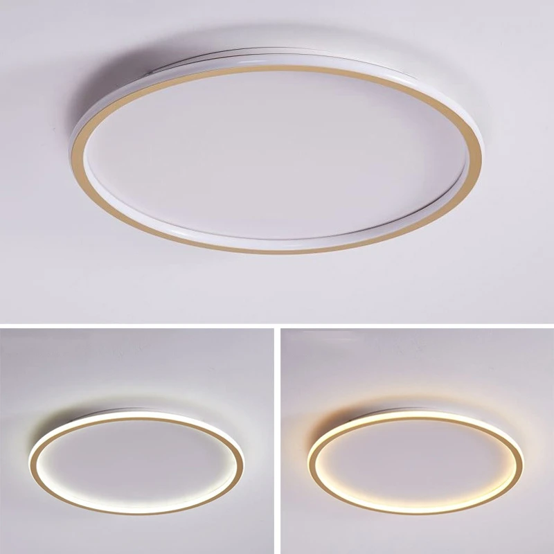 Modern Minimalism Black Gold LED Round Square Ceiling Living Dining Room Bedroom Lights Nordic Ultra-thin Surface Ceiling Lamps