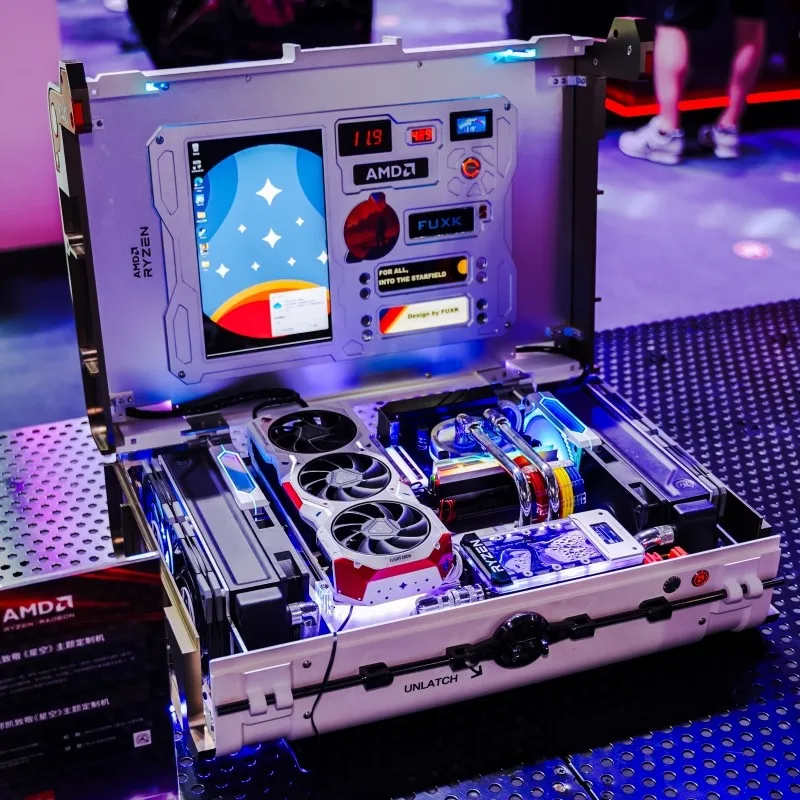Starfield MOD 9800X3D Carry Case Water Cooled Computer Desktop