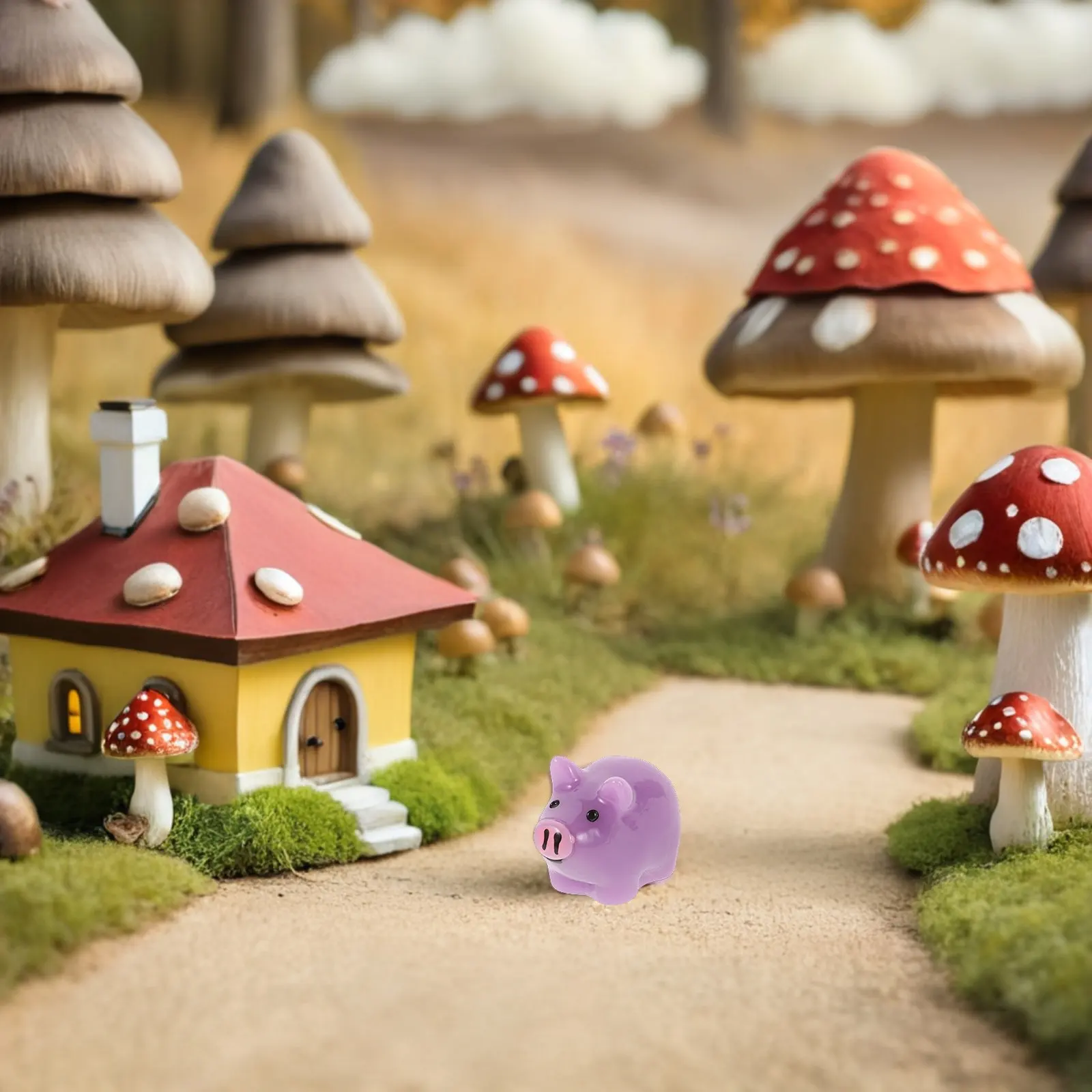 Mini Resin Pig Figurines 60Pcs Cute Tiny Animals for Fairy Garden Bonsai Micro Landscape Plant Decor
