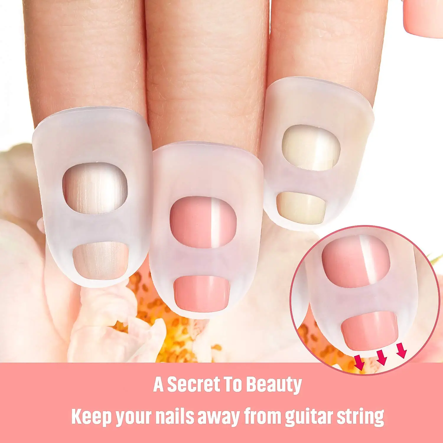 10 Pieces Guitar Fingertip Protectors Silicone Finger Guards Anti-slip Finger Protection Covers Caps for Stringed 5 Sizes