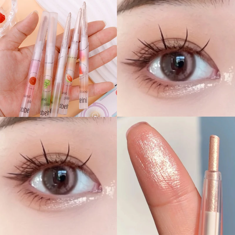 Pearlescent Pink Lying Silkworm Eyeshadow Pencil Smooth Long Lasting Waterproof Shiny Eyeliner Gel Pen Stick Makeup Beauty Tools