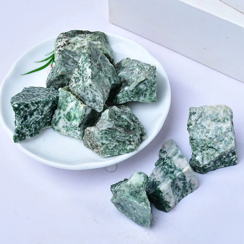 100g Qinghai Emerald Stone with Knife Cut Surface Natural Irregular Aromatherapy Expanded Fragrance Stone Decoration