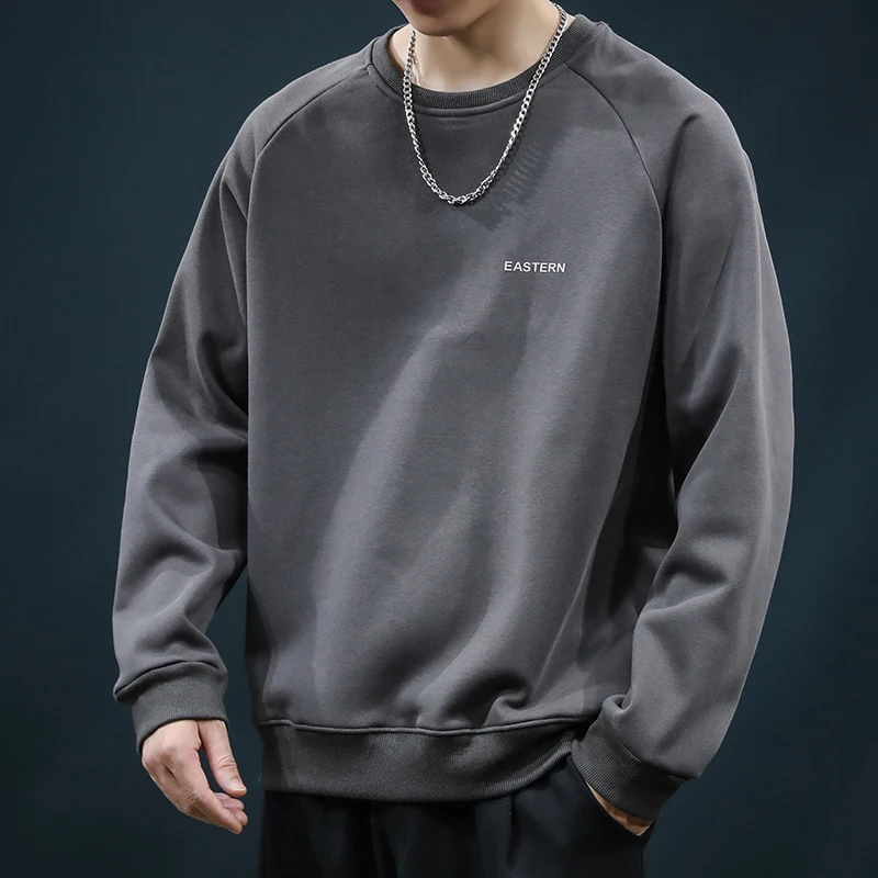 

Fashion Printed Letter Solid Color Sweatshirts Men's Clothing 2024 Spring Summer New Loose Korean Tops Casual Sweatshirts