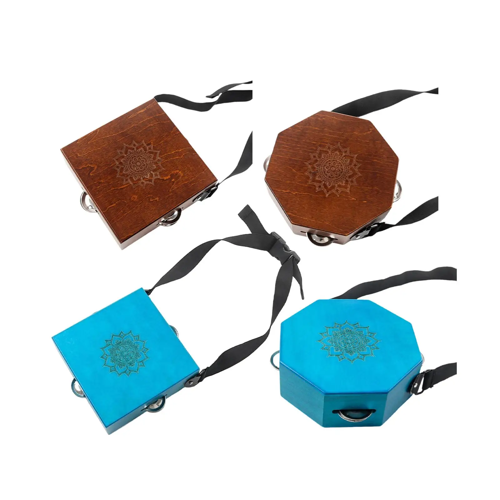 Portable Cajon with Adjustable Strap, Compact Wearable Accompaniment Drum, Percussion Instrument for Street Performance