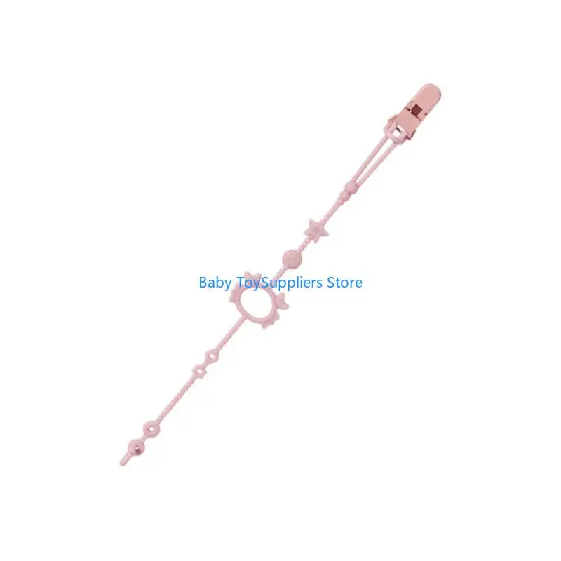 

R1WF Baby Pacifier Rope Silicone Pacifiers Clip Chain Infant Teether Toy Chain 4-Gear