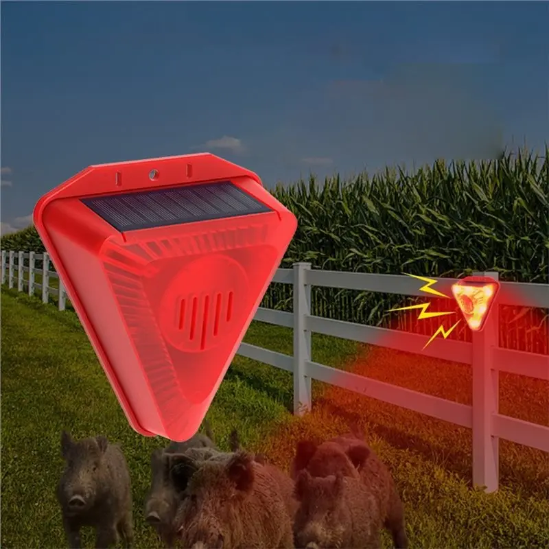【CYBER MONDAY】Solar Motion Sensor Wireless Alarm Lamp Outdoor Waterproof Alarm System Drive Away Wild Wolf Detector