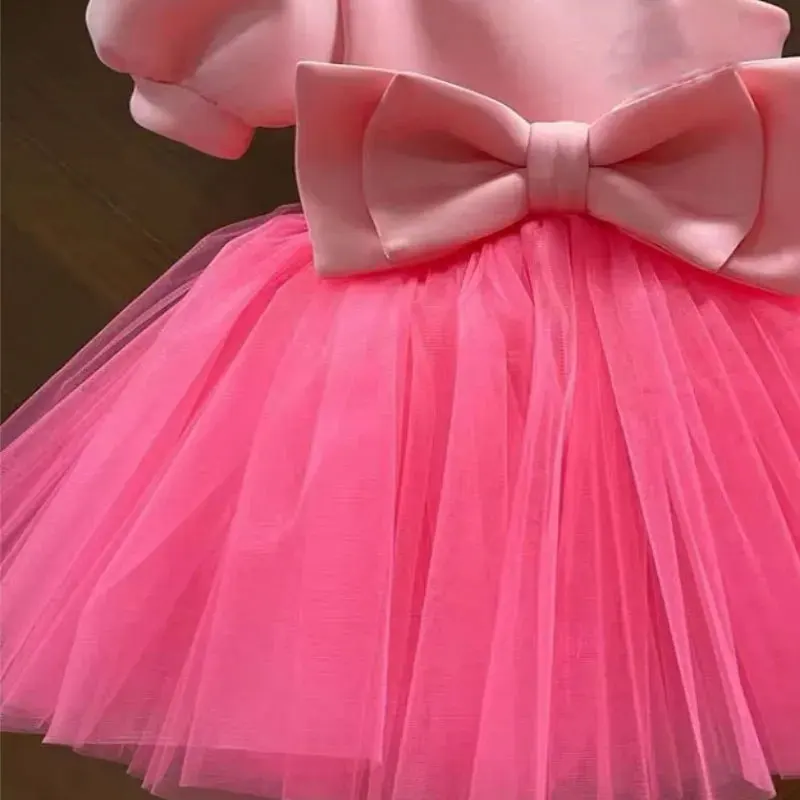 Personalizado 2024 chique um ombro princesas vestido doce popular rosa em cascata malha vestido de baile nicho emendado constrast cor d