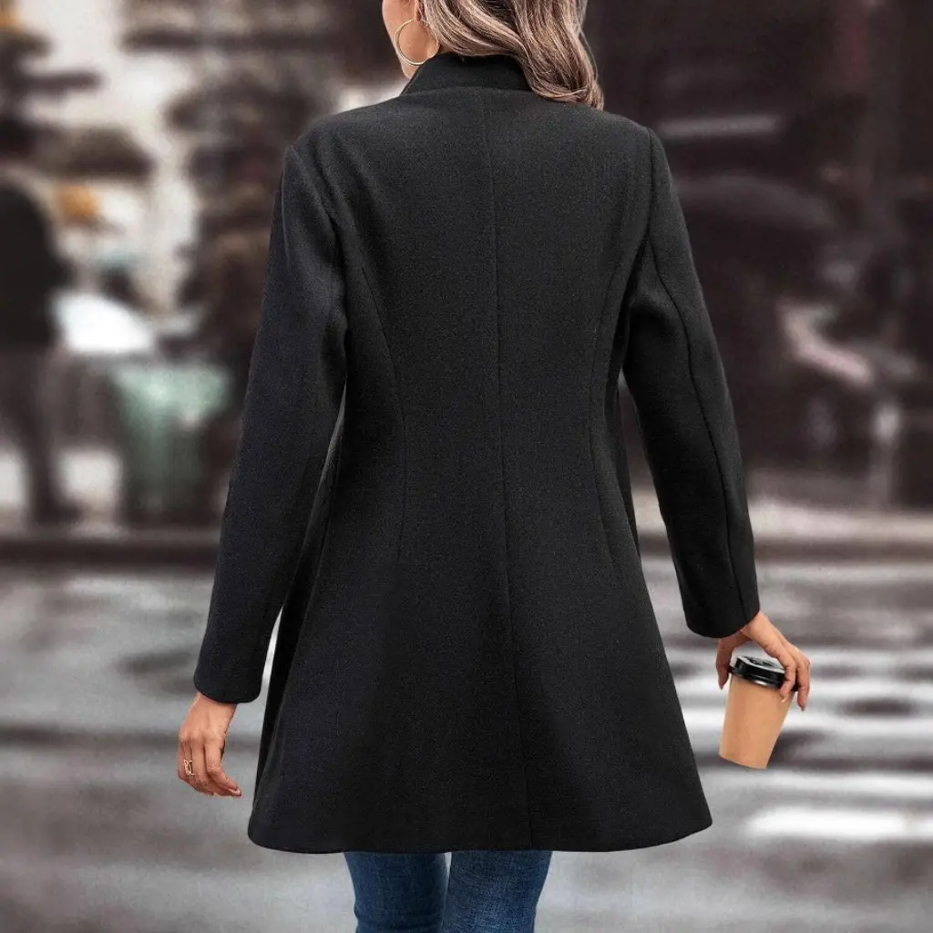 

Women's Fashion Solid Color Lapel Woolen Coat European American Style New Wholesale Available in Stock from
