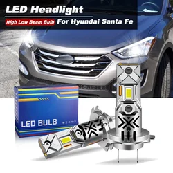 2PCS CANbus 20000lm Headlight Bulbs LED H7 High H11 H9 Low Beam Lamp Auto For Hyundai Santa Fe Sport 2013 2014 2015 2016 White