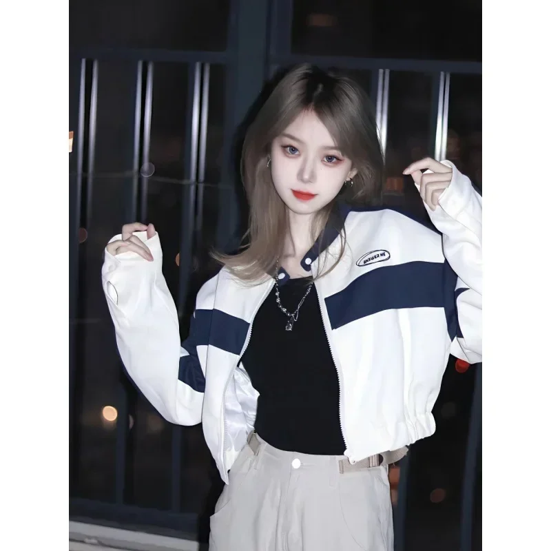 Giacca autunnale Donna Abiti coreani Giacche corte Primavera Harajuku Casual Vintage Y2k Zip Up Abbigliamento Streetwear Felpe한