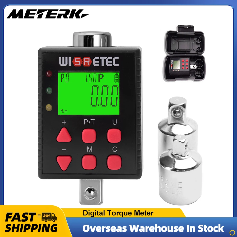 Digital Torque Meter Wrench Torque Tester Backlight Display Five Units Switchable with Buzzer and LED Indicator Light Function