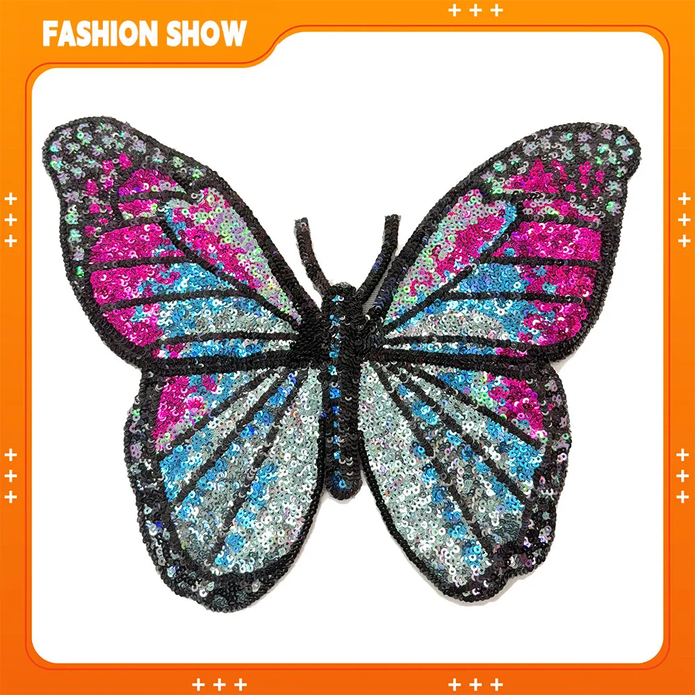 

Fashion Butterfly Sequin Embroidery Patches for Sweatshirts, Jeans, DIY Decorative Accessories, Sweaters, Cardigans, Personalized Badges, Versatile Fashion Iron-On Patches