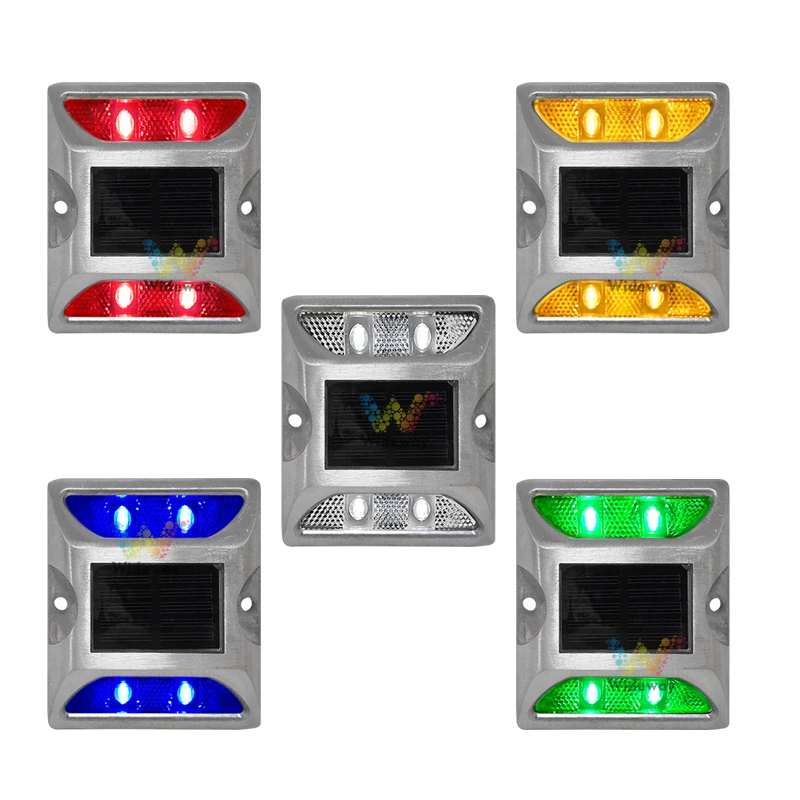 Dual sides yellow flashing or steady LED solar road stud 3M reflector warning road signs construction