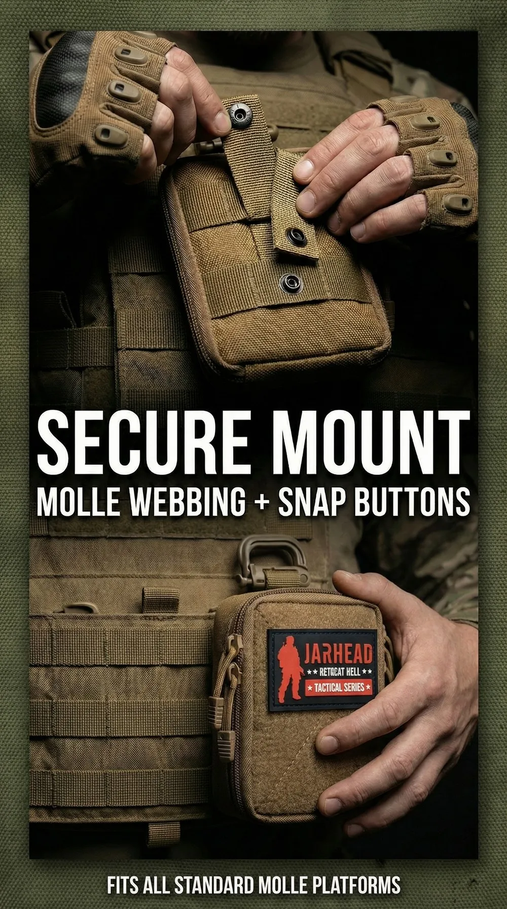 Mini Taktische Molle Mehrzweck-Tasche Multifunktionale EDC Zubehörtasche mit Klettverschluss für Jagd und Camping – Detail 4