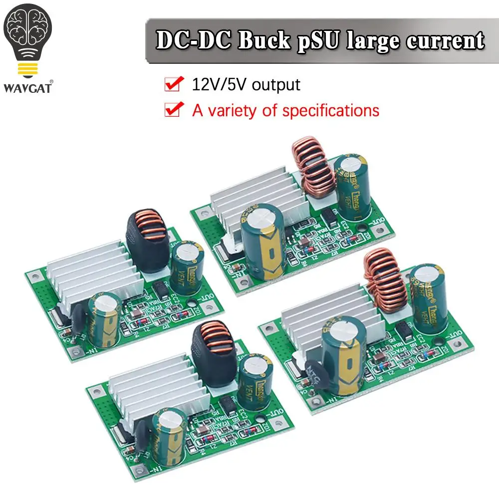 WAVGAT DC to DC Step Down Module Non-isolated Power Supply Buck Converter Stabilizer 9V 12V 24V 36V 48V 72V 84V 120V to 12V 5V3A