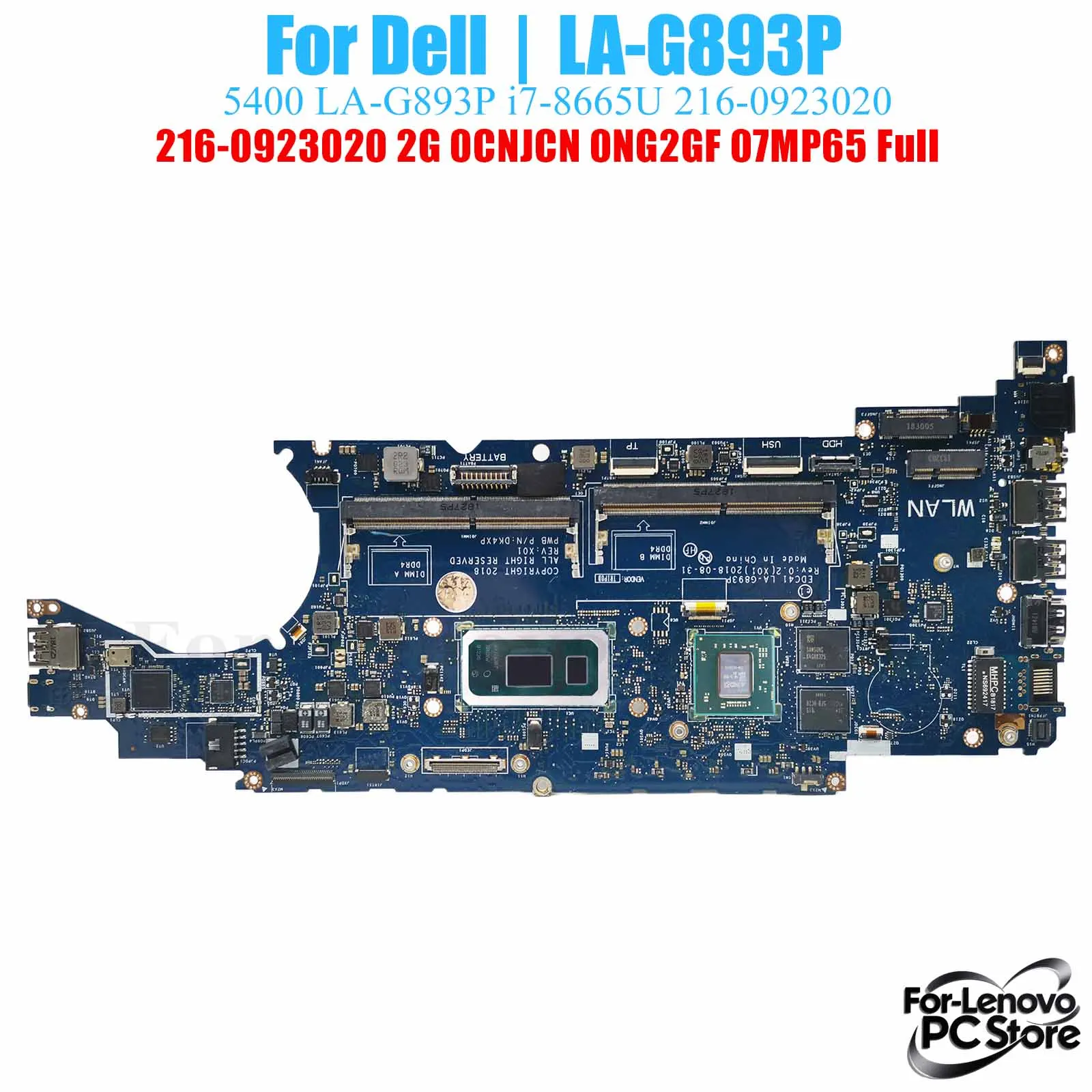 

LA-G893P для DELL Latitude 5400 LA-G893P, материнская плата для ноутбука i3 i5 i7, процессор, 100% протестированная материнская плата для ноутбука