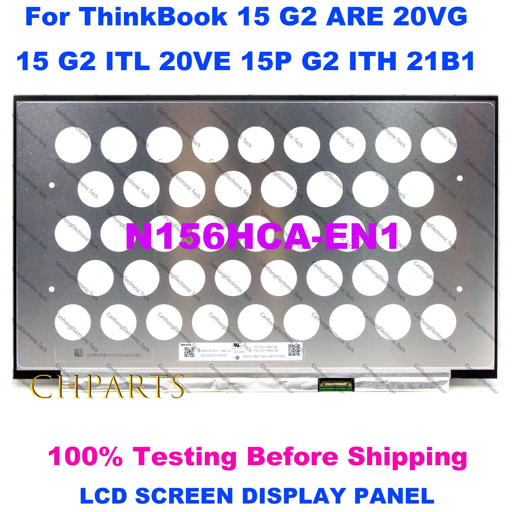 15.6'' N156HCA-EN1 LCD Screen Display Replacement Panel For Lenovo ThinkBook 15 G2 ARE 20VG 15 G2 ITL 20VE 15P G2 ITH 21B1