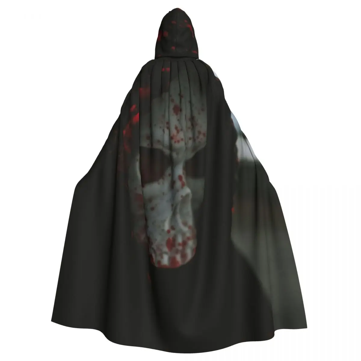 

Scary Skull Mask Black Cloak for Halloween and Thriller Party Costume Unisex Adult Cloak with Hood Long Witch Costume Cosplay