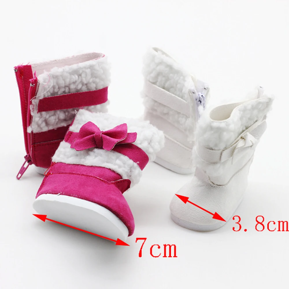 Mini scarpe da bambola da 7cm per accessori per bambole appena nate da 43 cm e scarponi da neve per bambole americane 1/3 scarpe da bambino invernali bjd