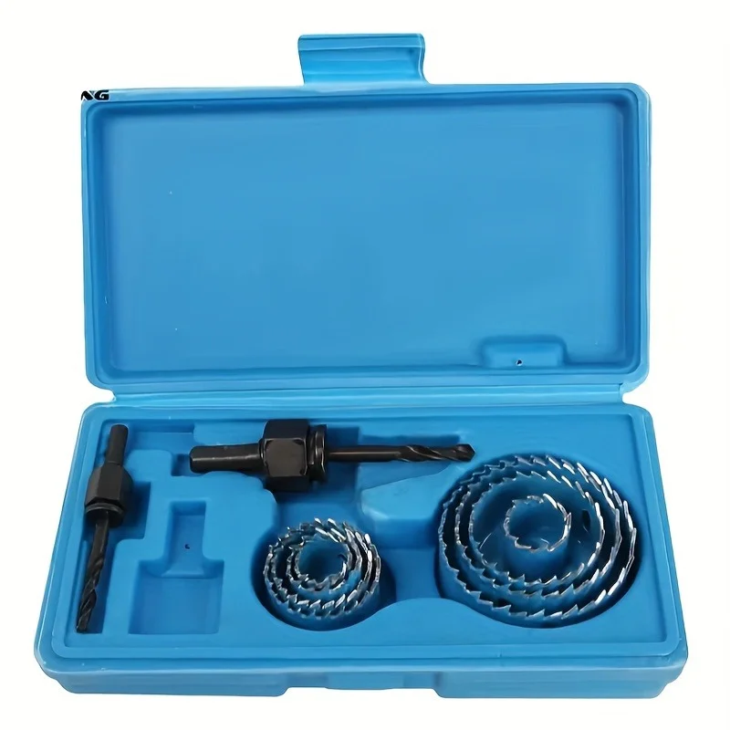 

Complete 11pcs Woodworking Hole Saw Set - 19-64mm, Carbon Steel Metal Circle Power Drill Hole Cutter for Wood PVC and Plastic