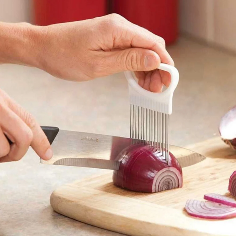 

Claw Shaped Onion Slicing Fixer 5 Pcs Stainless Steel Fruit Vegetable Cutting Tool Tomato Holder Kitchen Gadgets
