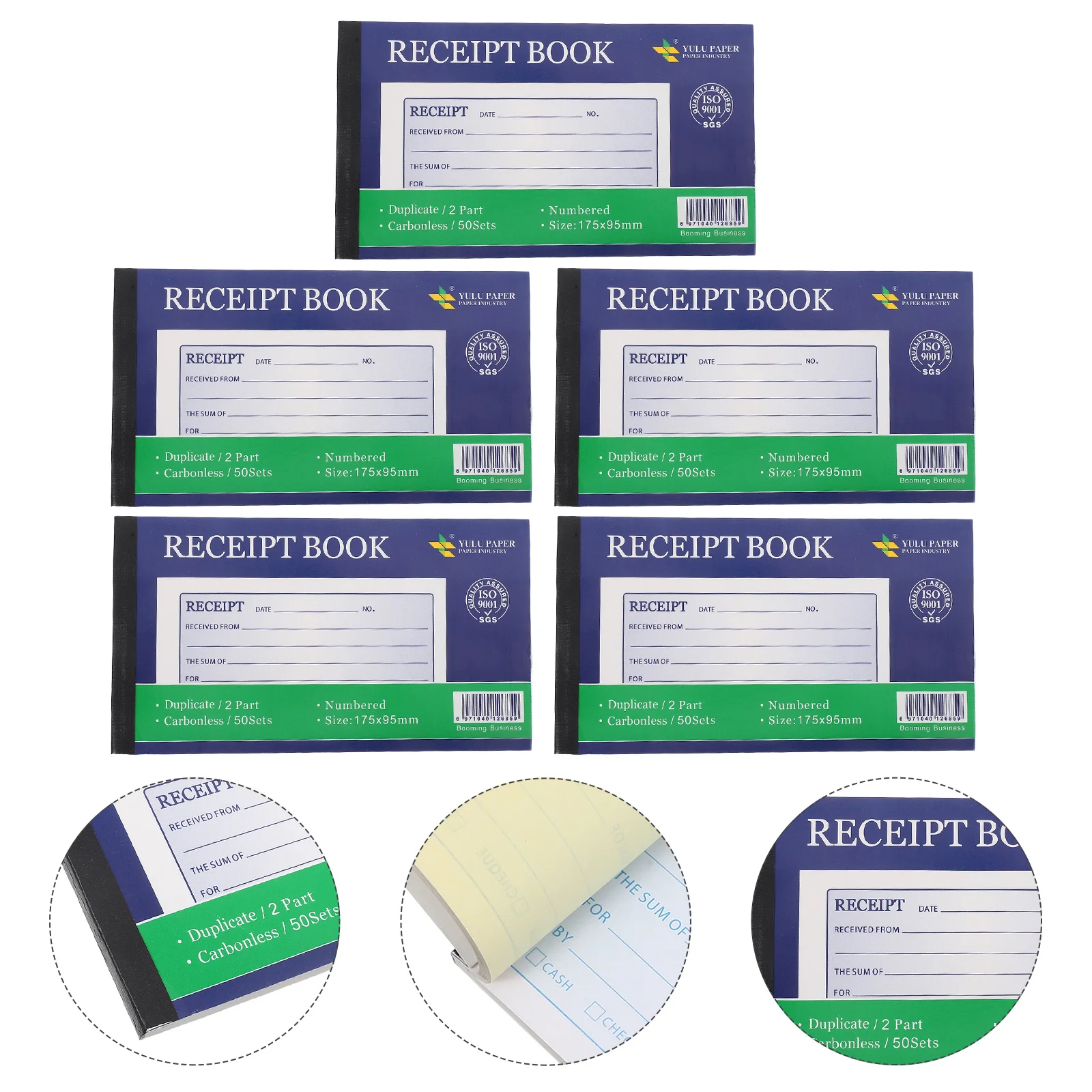 5 قطعة الكتاب الإنجليزي 2-Part نسخة استلام الوسادة الطلب أشكال فاتورة النفقات سجل اللوازم الصغيرة استلام كتاب للشركات الصغيرة #1