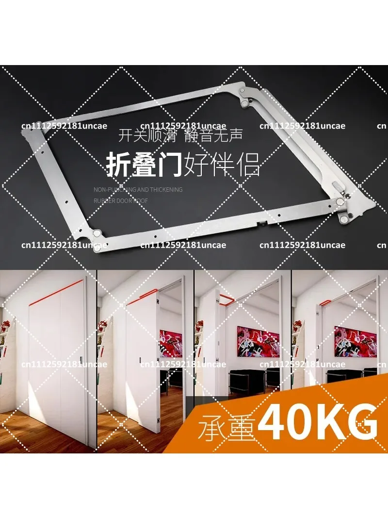 304 Stainless Steel Heavy Duty Folding Door Hinge 40KG 180 Degree Accordion Sliding Door Hardware for Bedroom